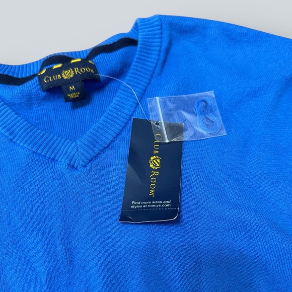 NWT Men’s Club Room V-Neck Sweater – Blue - Picture 5 of 6